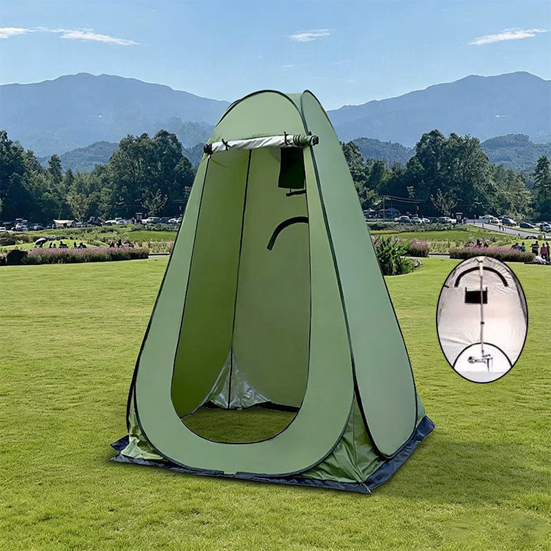 Eprolo green portable outdoor camping tent for one person with changing room, shower, storage, fishing, and photography use