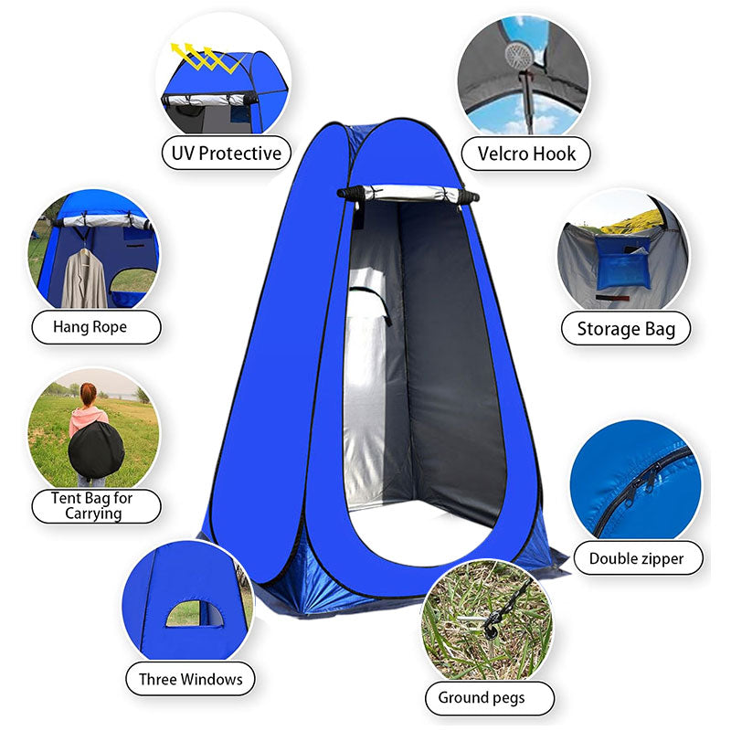 eprolo green portable outdoor camping tent for single person, with changing room, shower, and storage, ideal for fishing and photography.