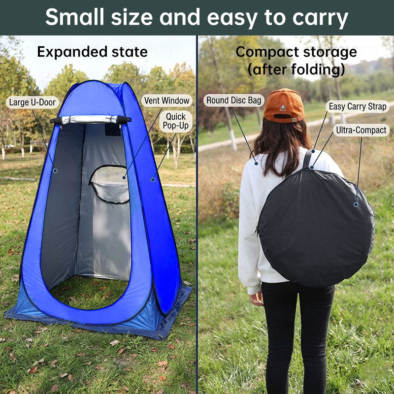 Green eprolo portable outdoor camping tent for single person with changing room, shower, storage, fishing, and photography use.