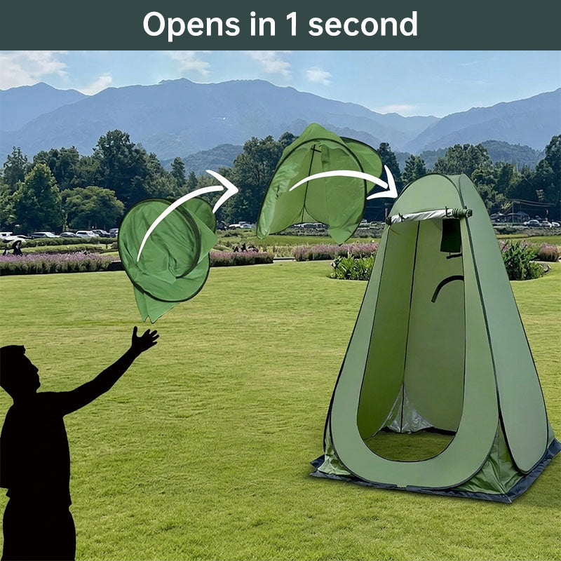 Green eprolo portable outdoor camping tent with single-person design, changing room, shower, and storage space for fishing or photography