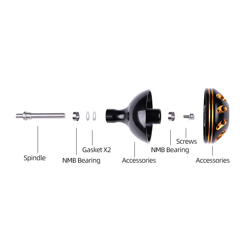 CNC aluminum fishing reel handle knob by eprolo, ergonomic metal crank grip for spinning and baitcasting reels, DIY modification part