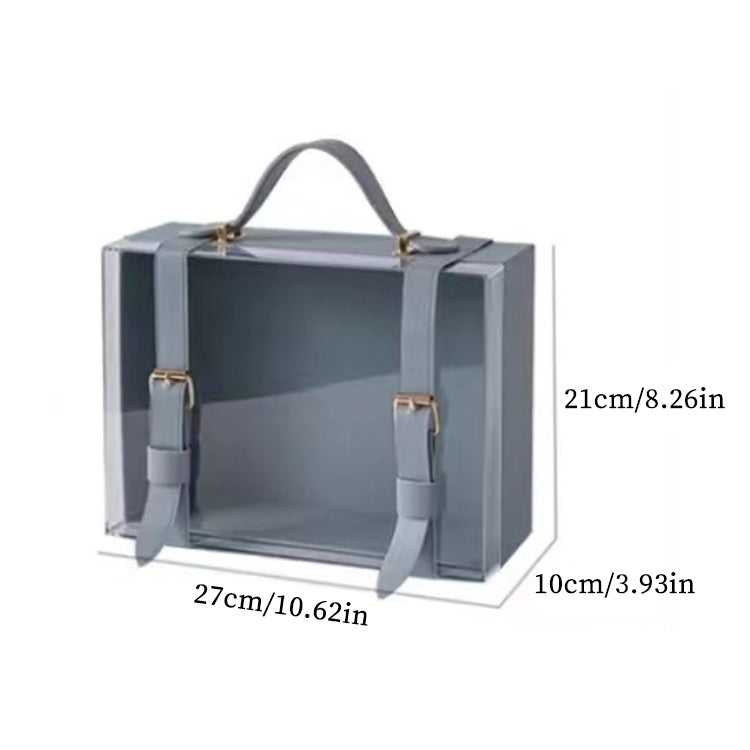 Pink clear acrylic jewelry gift box by eprolo, portable wedding and birthday pouch bag with secure closure.
