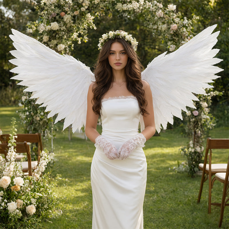 Motorized angel wings flower decoration DIY craft kit by eprolo for wedding and Valentine's bouquet, featuring colorful floral accents.