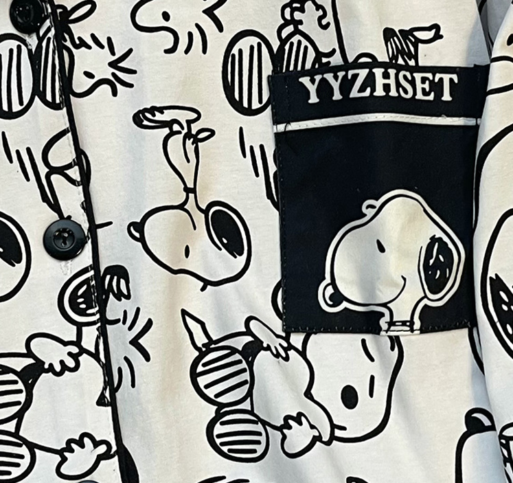 White long sleeve sleepwear set for women with sweet cartoon matching pajamas by eprolo, featuring cozy, comfortable design.