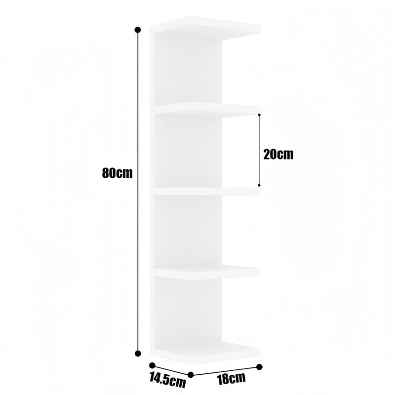 eprolo white 5-tier wall floating shelf 31.5-inch wood-style display rack for books and plants