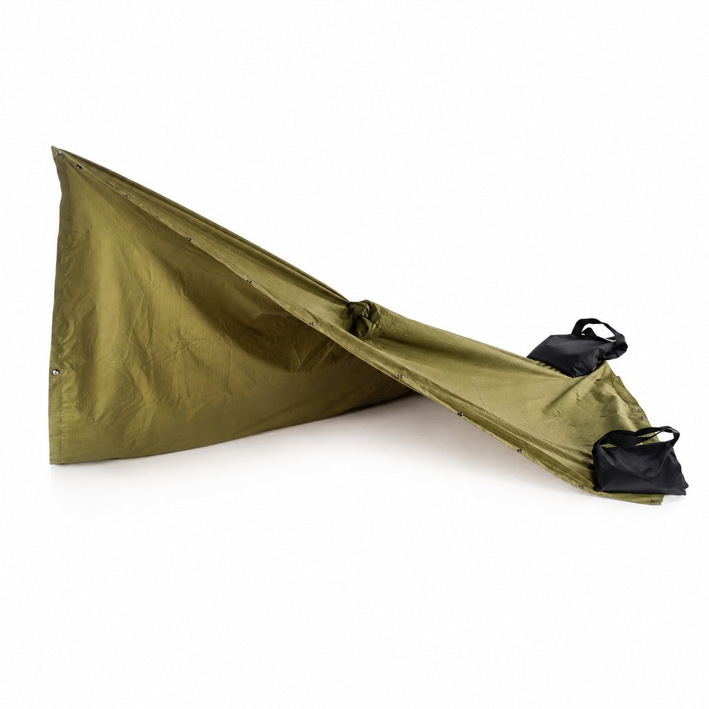 Galvi Linda 2-in-1 waterproof rain poncho and tent with carry bag, showing the versatile outdoor rain gear and shelter in use