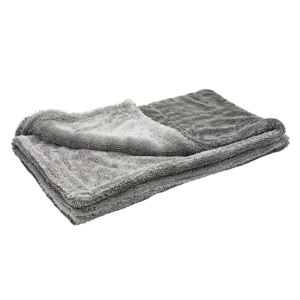 GoGoNano Water Magnet microfiber car drying towel in grey metallic, 1200 g/m², designed for quick, efficient vehicle drying.