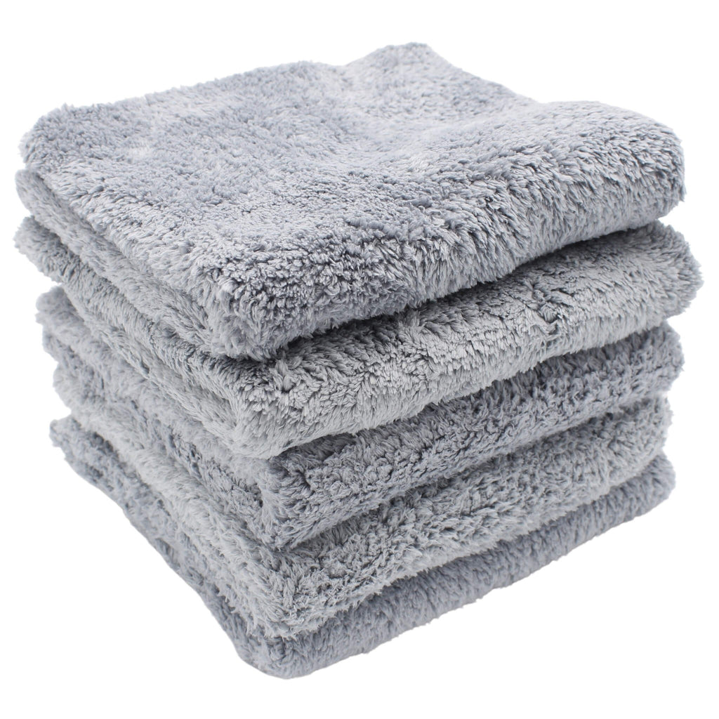Set of five GoGoNano premium microfiber polishing cloths, 38x38 cm for cleaning and polishing surfaces.