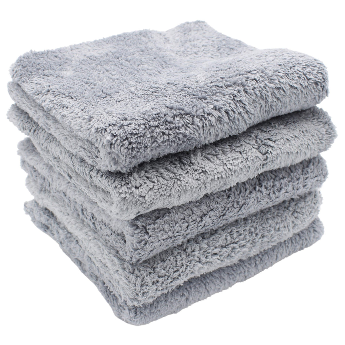 Set of five GoGoNano premium microfiber polishing cloths, 38x38 cm for cleaning and polishing surfaces.