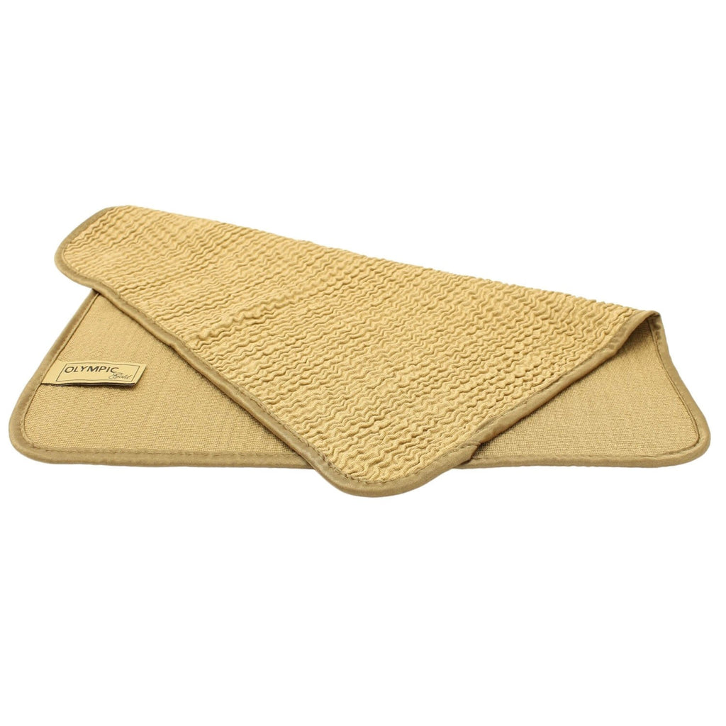 Set of five Wave Gold glass cleaning cloths from GoGoNano, 36x36 cm, soft microfiber for streak-free glass cleaning.