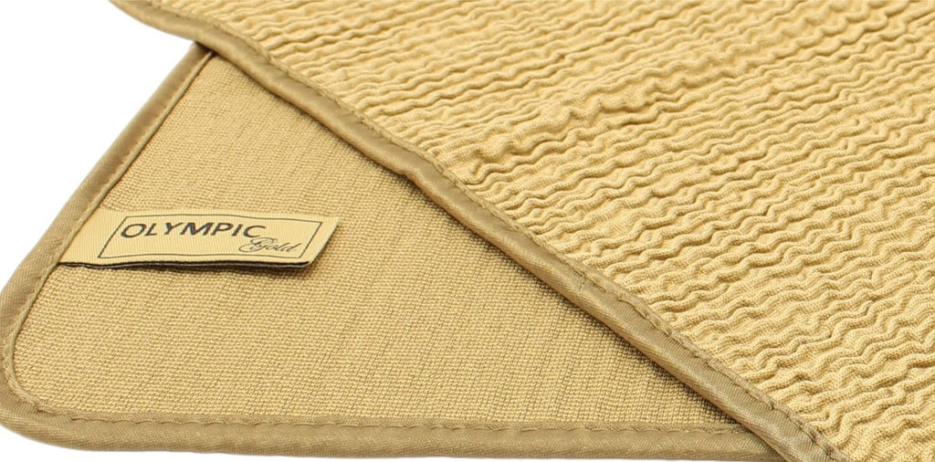 Set of five Wave Gold Glass Cleaning Cloths by GoGoNano, 36x36 cm, soft microfiber for streak-free glass cleaning.