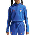 Kids' France training technical soccer tracksuit by Nike, designed for ages 6-7, featuring blue and white sportswear for young players.