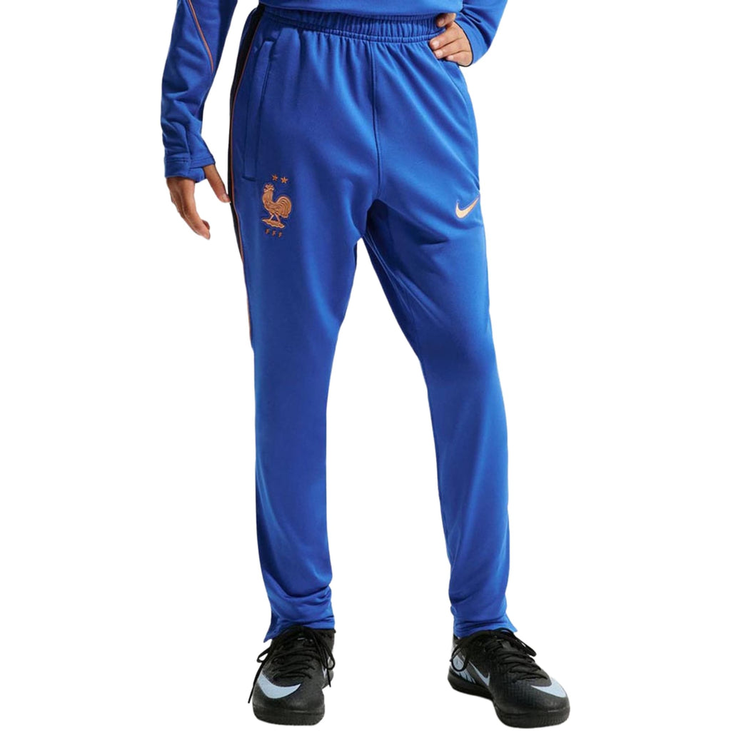 Kids France training technical soccer tracksuit by Nike, size XS for ages 6-7, featuring blue and white design for young players.
