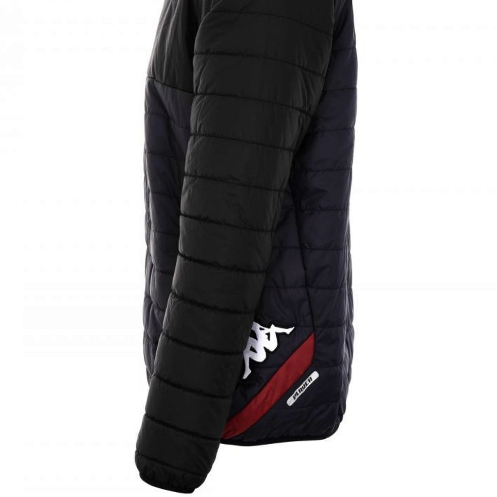 AS Monaco soccer presentation bomber jacket 2022/23 by Kappa, displayed on a hanger with team logo and stylish design details.