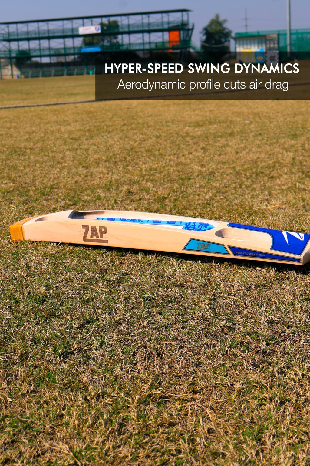 ZAP Bouncer Scoop tennis cricket bat, 35-inch, with a wooden handle and lightweight design for powerful shots on the field.