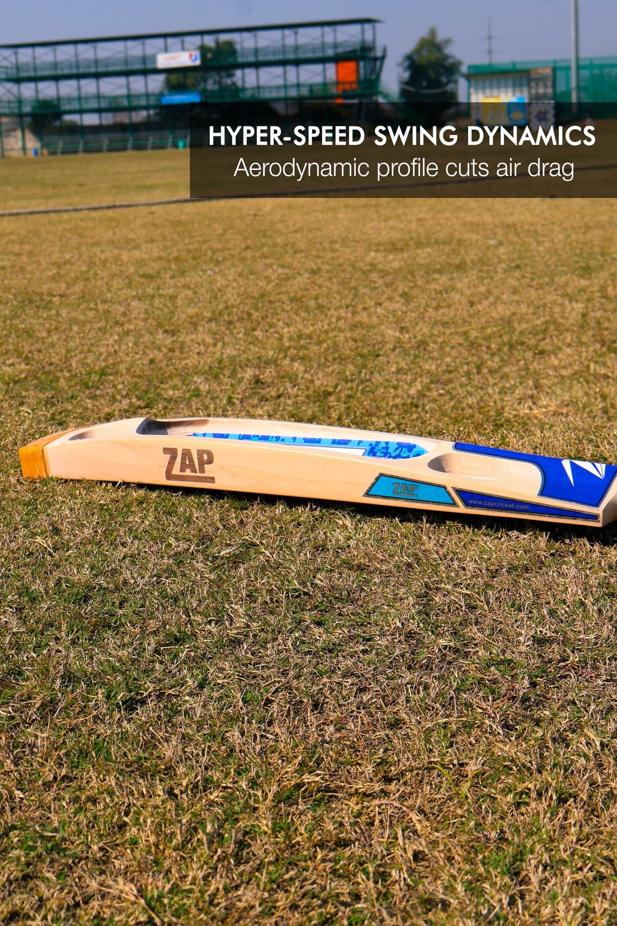 ZAP Bouncer Scoop tennis cricket bat, 35-inch, with a wooden handle and lightweight design for powerful shots on the field.