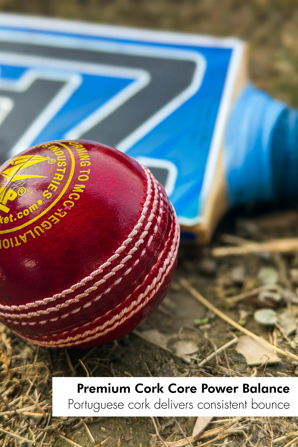Red ZAP Cricket Pacer 20 leather cricket ball with a smooth one-piece construction for durable play.