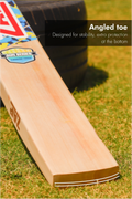 ZAP Cricket Gun Carbine 10000 English Willow Grade 2 cricket bat, full profile with rounded blade, lightweight design.